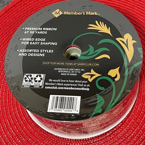 Members Mark Wired Ribbon Red Truck 50 yards NWT - Picture 3 of 5